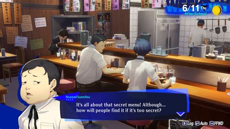 Persona 3 Reload Gourmet King answers and Moon Social Link .